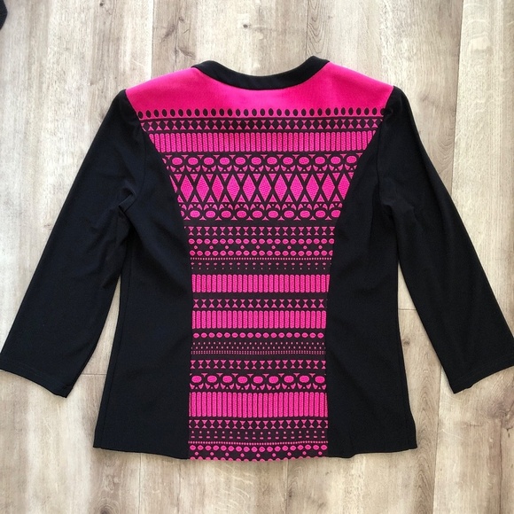 JOSEPH RIBKOFF, Black, Pink, Print, Full Zip, Jacket, Size 12, Nice Condition - Picture 5 of 12